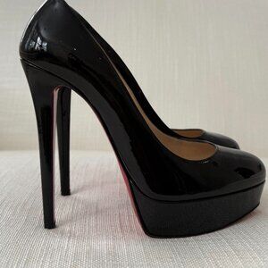 Christian Louboutin Bianca 140 Black Patent Leather Heels